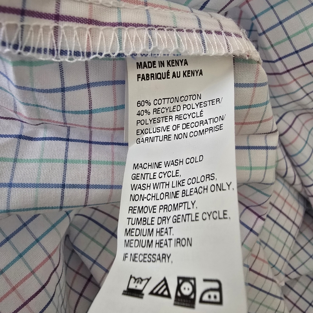 IZOD Men's White Colored Plaid Shirt NWT Medium - Picture 8 of 10